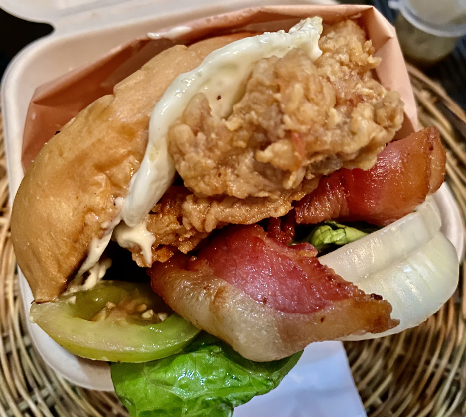 Chicken caesar burger